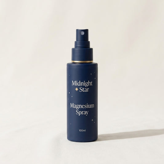 Midnight and Star Magnesium Spray navy 100ml bottle