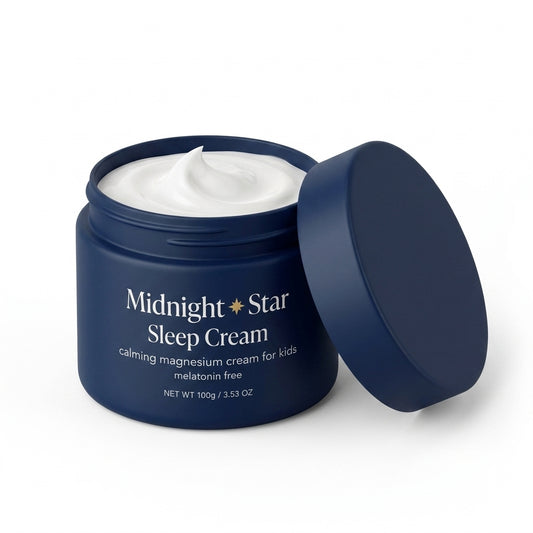 Sleep Cream tub open showing the cream texture